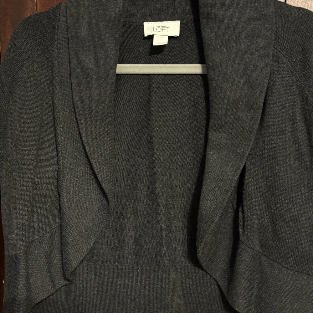 Loft Ann Taylor Black/Grey Shortsleeved Shrug